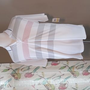 Greg Norman Brand NWT NEW Polo Golf Shirt White Patriotic Size M Medium Striped